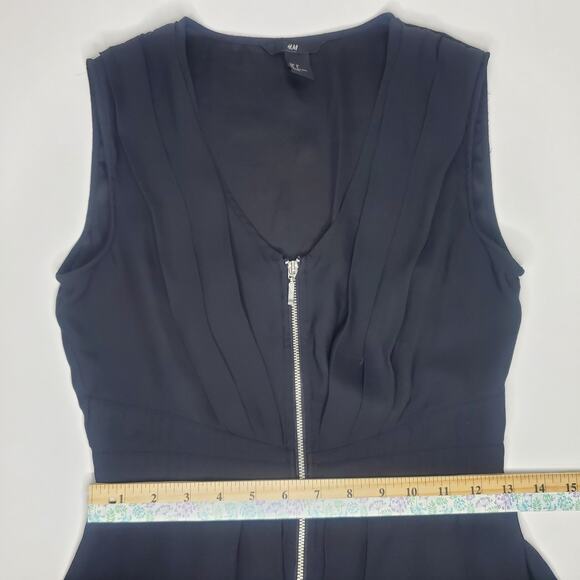 H&M | Black Zip Front Dress, Size 6 - Picture 4 of 8